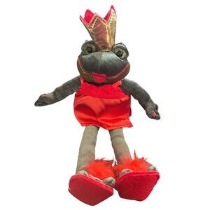 Vintage Amscan Frog Princess Plush Polyester 12 in Excellent Whimsy FairyTale